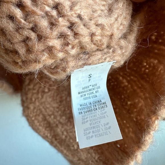 Aerie Big Sky Cozy Pink Tan Mauve Oversized Sweater Size Small cozy Relaxed - Picture 6 of 7